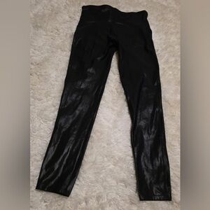 SPANX Black Shiny Leggings EUC